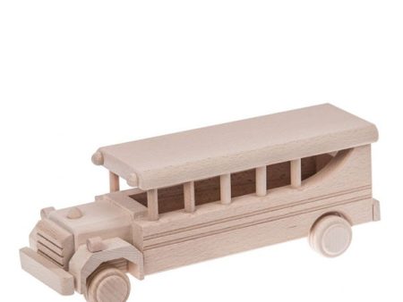 Bartu Retro Wooden School Bus - Natural Hot on Sale