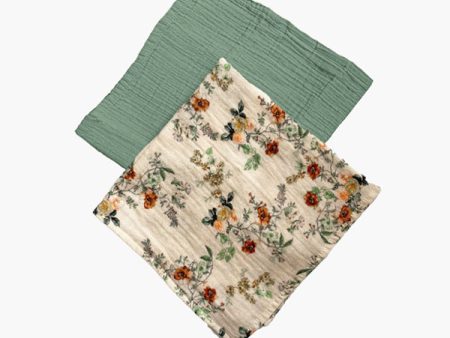 Minikane KOMPLICES Set of 2 Swaddles - Poetic Vert Amande Discount