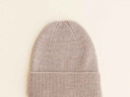 Hvid Knitted Beanie Fonzie (newborn) - Sand on Sale