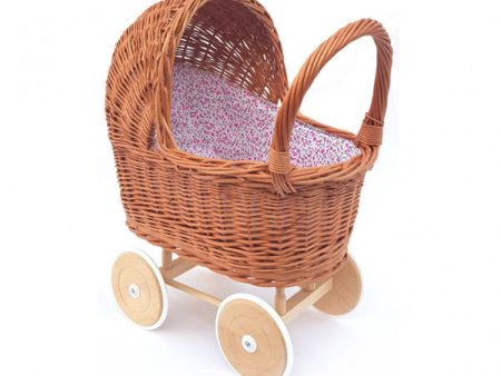 Wicker Pram with Bedding - Flower Sale