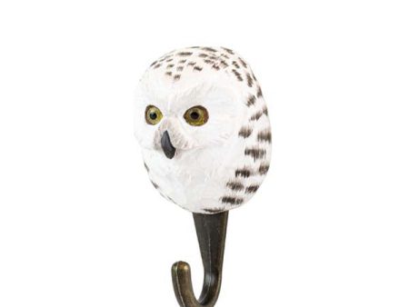 Wildlife Garden Hand Carved Animal Hook - Snowy Owl Online now