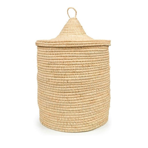 Madagascar Woven Palm Lidded Basket - MADA Online