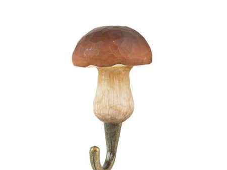 Wildlife Garden Hand Carved Mushroom Hook - Penny Bun on Sale