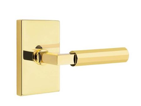 Emtek C5112.LS.FA Concealed Fastener , Passage , Modern Rectangular Rosette , L-Square Stem , Faceted Handle Discount