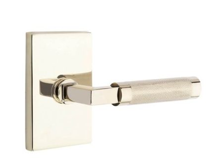 Emtek C5112.LS.KN Concealed Fastener , Passage , Modern Rectangular Rosette , L-Square Stem , Knurled Handle Supply