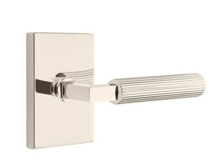 Emtek C5112.LS.SK Concealed Fastener , Passage , Modern Rectangular Rosette , L-Square Stem , Straight Knurled Handle For Cheap